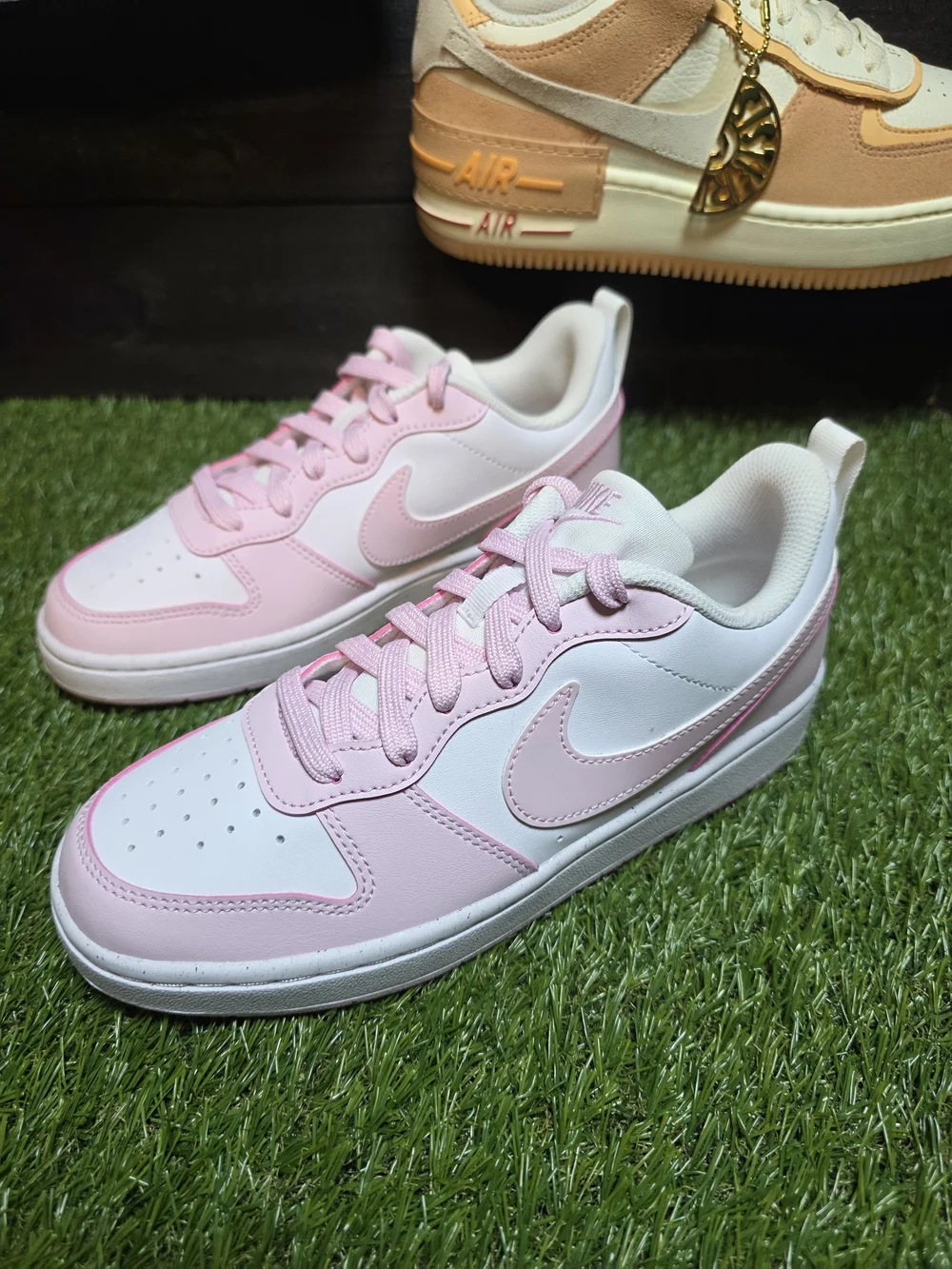 4.5y Nike Court Borough Low Recraft Gs White/ Pink Top Sneakers